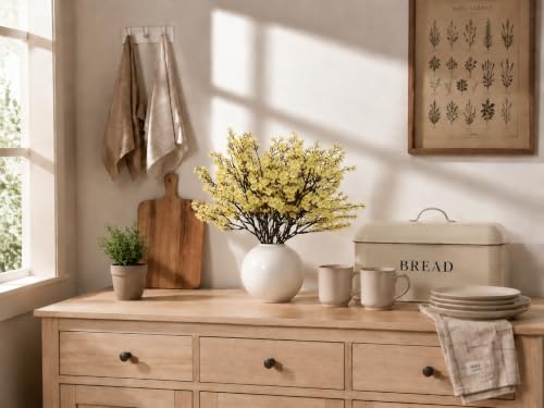 Image of Mandy's 6 Bundles Artificial Light Yellow Baby's Breath Flowers