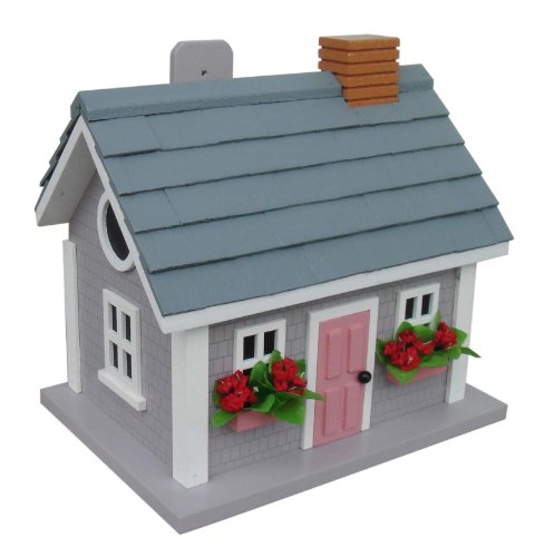 Home Bazaar Vineyard Cottage Birdhouse, Grey