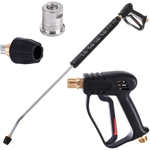 Pistola de Alta presión con Lanza y Boquilla, Compatible con hidrolimpiadoras Kärcher Kränzle, Fabricada en Acero aleado