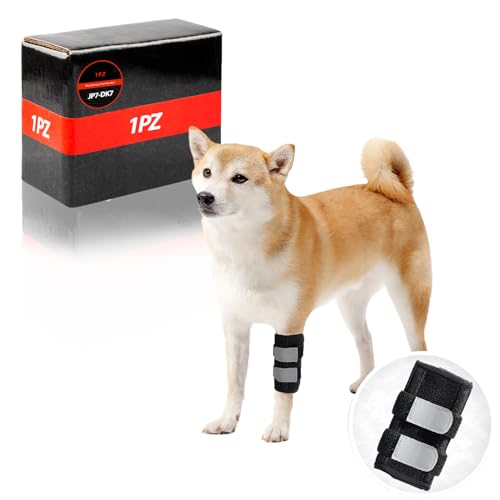 1PZ JP7-DK7 犬用 膝＆肘プロテクター 老犬介護用品 高齢犬用 歩行補助 関節保護 超軽量 弾力性 1個セット 小型犬・中型犬・大型犬対応 ブラック S