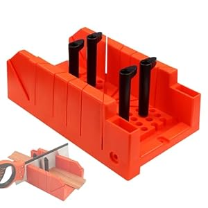 Gehrungslade, Verdickter Kunststoffboden, Robust und Verschleißfest, mit 90°/45°/22, 5° Sägeführung, Deutlich mit Gradangaben Markiert, geeignet für Holzbearbeitungsfräser CeTsronixoC (Orange)