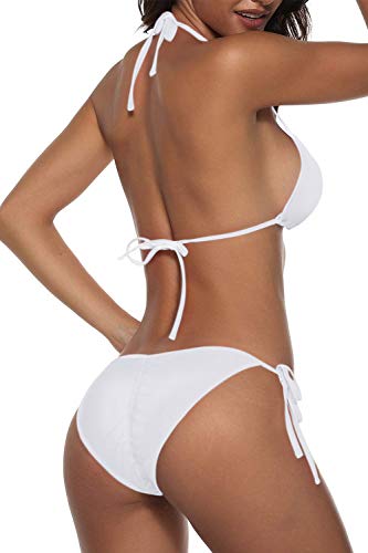 Image of Women Two Piece Swimsuit Sexy Swimwear Halter String Triangle Bikini Sets