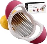 XYLEEK Hand-Held Strawberry Slicer, Fruit Slicer Kitchen Gadget, Quickly Making Fruit Vegetable Salad Cutter, Small [Red]