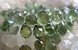 LKBEADS AAA Green Apple Apatite | 3D Pear Teardrop Briolettes | 6.5-10x4.5-6mm | Sold in Pairs & Sets of 6 Briolettes