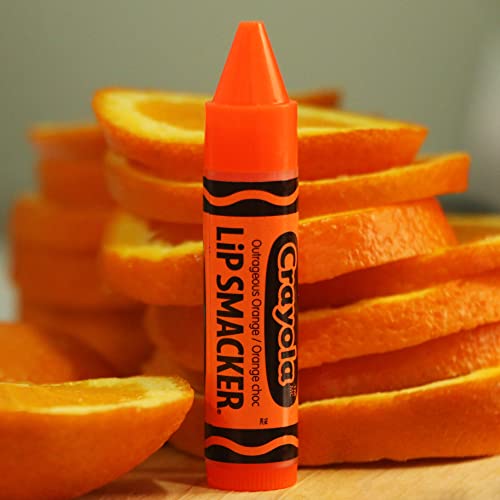 Lip Smacker Crayola Lip Balm Party Pack - 8 protetores labiais hidratantes, algodão doce, laranja, S