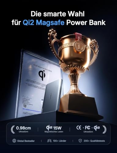 LISEN Qi2.0 15W Magsafe Powerbank Slim 5000mAh für iPhone 18 Pro Max – Ansicht 2