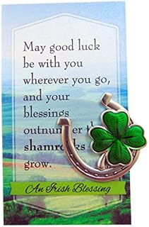 Irish Good Luck Charm Lucky Horseshoe Clover St Patricks Day Gift Set