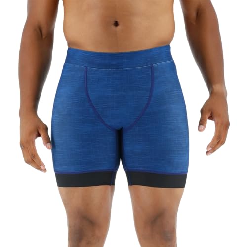 TYR Men's Standard Durafast Elite Athletic Jammer Swimsuit, Navy Sandblasted, 36