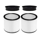 90304 Replacement Filter for Shop Vac 90304, 90350, 90333, 90585, 5 Gallon and Above Wet/Dry Vacuum Cleaners (2 replacement filter+2 lids)