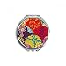 Flowers Leaves Chinese Knot Pattern Japanese Style Hand Compact Mirror Round Portable Pocket Glass