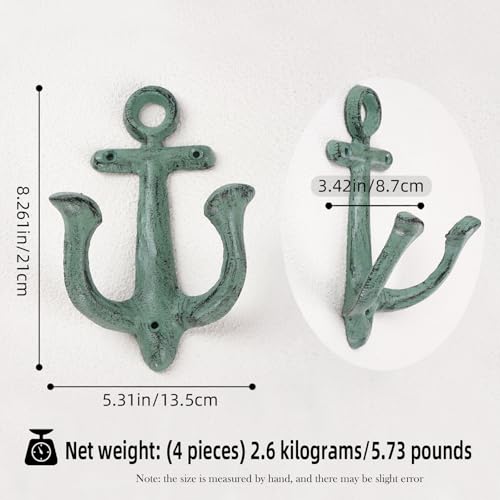 Notakia-Decorative-Wall-Mounted-Antique-Shabby-Chic-Metal-Home-Bathroom-Towel-Coat-Hooks-Hanger-Vintage-Rustic-Cast-Iron-Wall-Hooks-Large-Nautical-Towel-Hooks-4Pcs Notakia Decorative Wall Mounted Antique Shabby Chic Metal Home Bathroom Towel Coat Hooks Hanger Vintage Rustic Cast Iron Wall Hooks Large Nautical Towel Hooks 4Pcs