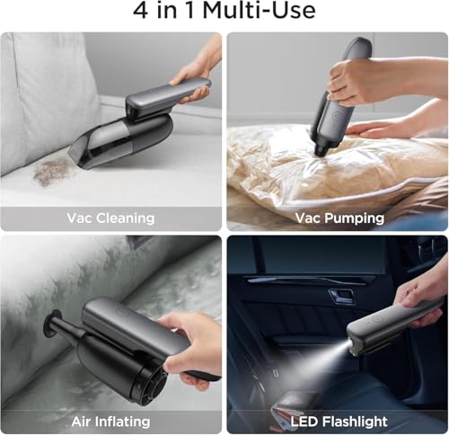 Image of Handheld Vacuum Cordless Rechargeable,Air Duster & Vacuum Cleaner with LED,Portable Car Vacuum,0.99 lbs Lightweight,100W High Power Hand Held Vacuums for Pet /Car /Home /Office