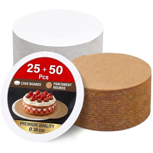 25 Piezas Bases para Tarta Redondas, 30 cm Soportes para Tartas Redondos