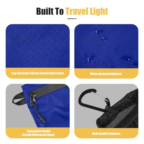 Image of Vavabox Lightweight Travel Toiletry Bag for Women, Water-Resistant Nylon Zipper Travel Pouch, Travel Essentials for Men Camping Gym (Dark Blue, 3pcs)