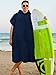 SUN CUBE Surf Poncho Changing Robe with Hood, Thick Quick Dry Microfiber Wetsuit Changing Towel for Surfing Beach Swim Outdoor Sports Men, Absorbent Wearable Towel Cover Up with Pocket, Navy Blue
