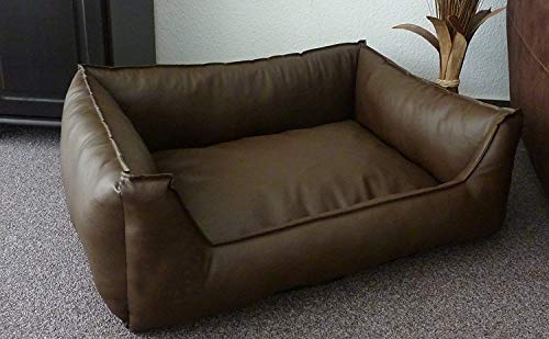 Image of PAWSOME Dog Bed, Dog Sofa, Sleeping Place, Artificial Leather (XXXL, Brown)