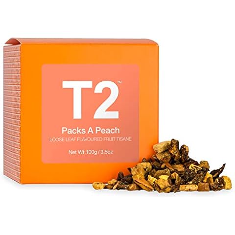 T2 Tea Packs a Peach Fruit Tea, Loose Leaf Fruit Tisane in a Cube, 100 gram (Pack of 1) Cover