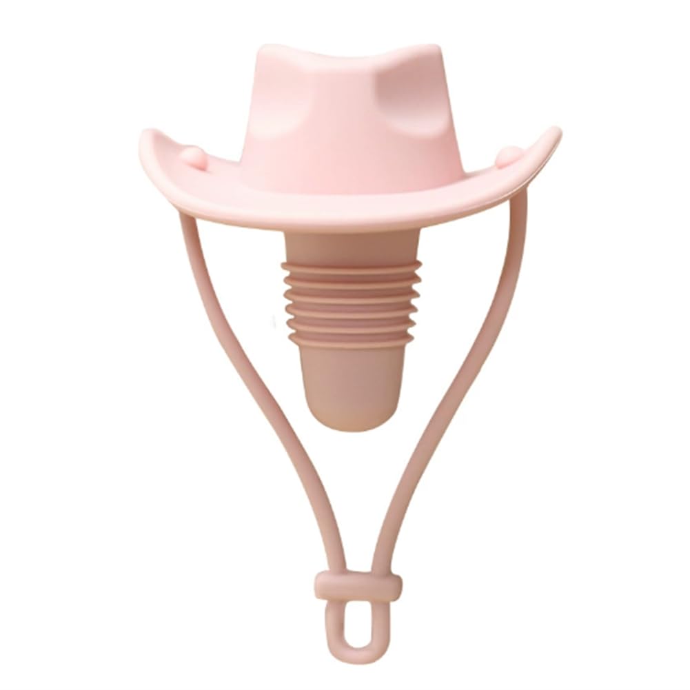 Quystetes Pink Silicone Cowboy Hat Wine Cork Champagne Beer Bottle Stopper Kitchen Bar Accessories