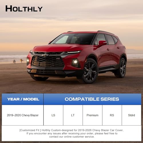Image of 10 Layers SUV Car Cover Custom Fit for Chevrolet Chevy Blazer (2019-2026), Waterproof All Weather for Automobiles, Outdoor Full Cover Sun Dust Rain Protection with Cotton. Silver