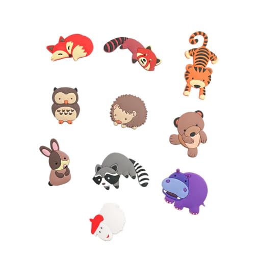 10個 動物冷蔵庫用マグネット 動物のおもちゃ 子供のおもちゃ のおもちゃ 凍結 幼児用マグネット 冷蔵庫マグネットプレゼント 漫画の冷蔵庫用マグネット ソフトラバー NUOLUX