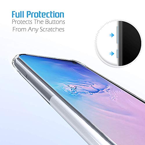 Image of TheGiftKart Thermoplastic Polyurethane, Silicone Camera Protection Back Cover Case for Samsung Galaxy S10 (Inbuilt Dust Plugs and Anti-Slip Grip, Transparent)