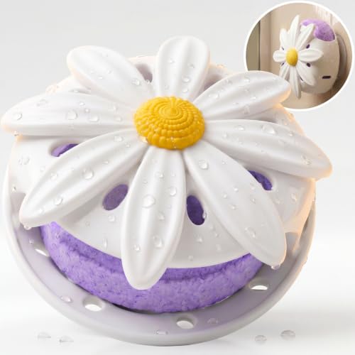 ZOZORA Shower Steamer Holder with Suction Cup Rotating Daisy Aroma Control Shower Steamers Tray-Shower Diffuser Aromatherapy Containers Fits Up to 4 inches steam shower accessories & Gift for Women