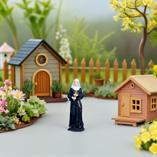 10 Figuras de Resina de Monja Sagrada para Decoración miniatura 6