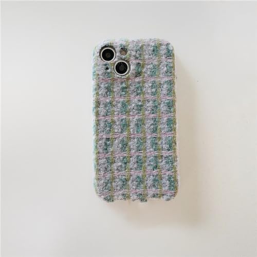 Coque iPhone 15 Pro Max vintage en flanelle à carreaux avec protection caméra arrière