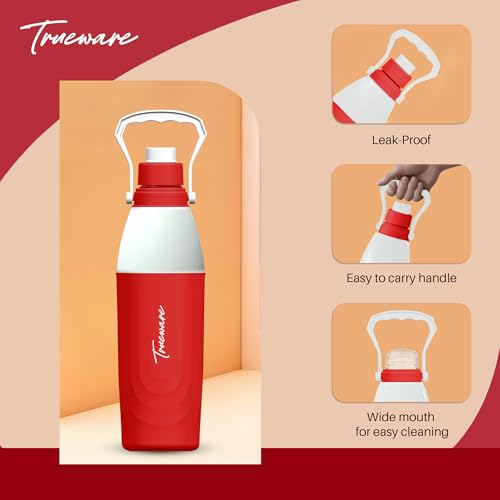 Image of Trueware Aqua Thirst PU Insulated Plastic Water Bottle 1275 ML | BPA Free, Leak-Proof Water bottle Ideal for Office, School, Gym, Sports, Travel and Daily use