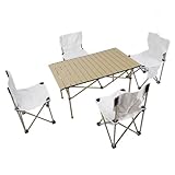 Tragbares Campingstuhl-Set, Aluminiumlegierung, Picknicktisch und stabile Klappstühle, 150 kg Kapazität, ergonomisches Design mit Aufbewahrungstasche für Outdoor-Aktivitäten
