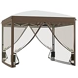 AFLHYJK 10' X 10' Pops Up Canopy Tent with Netting Foldable Gazebo Tents for Parties Height Adjustab