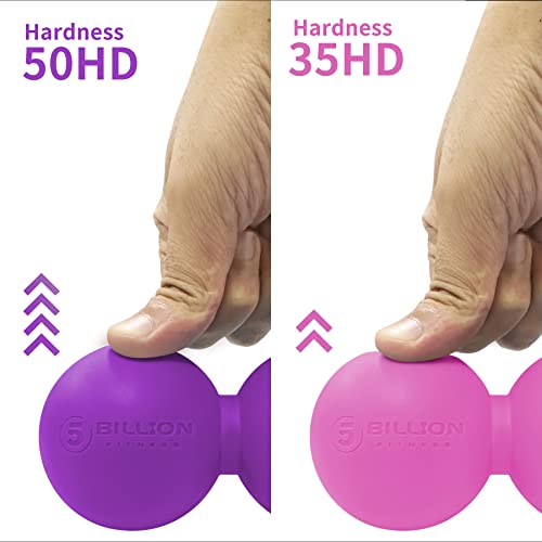 Image of 5BILLION FITNESS Peanut Massage Ball,Double Lacrosse Ball and Mobility Massage Ball for Physical Therapy - Deep Tissue Massage Tool for Myofascial Release, Muscle Relaxer, Acupoint Massage (Purple)
