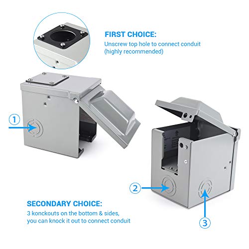 Mictuning 30A 125V Rv Power Outlet Box, Electrical Nema Tt-30R Receptacle Panel Enclosed Lockable Weatherproof Outdoor Electric Car Generator For Rv Camper Travel Trailer Motorhome #TOP2