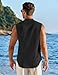 COOFANDY Men's Casual Tank Shirts Black Sleeveless Summer Button Down Dress Shirts Beach Vacation Tank Top