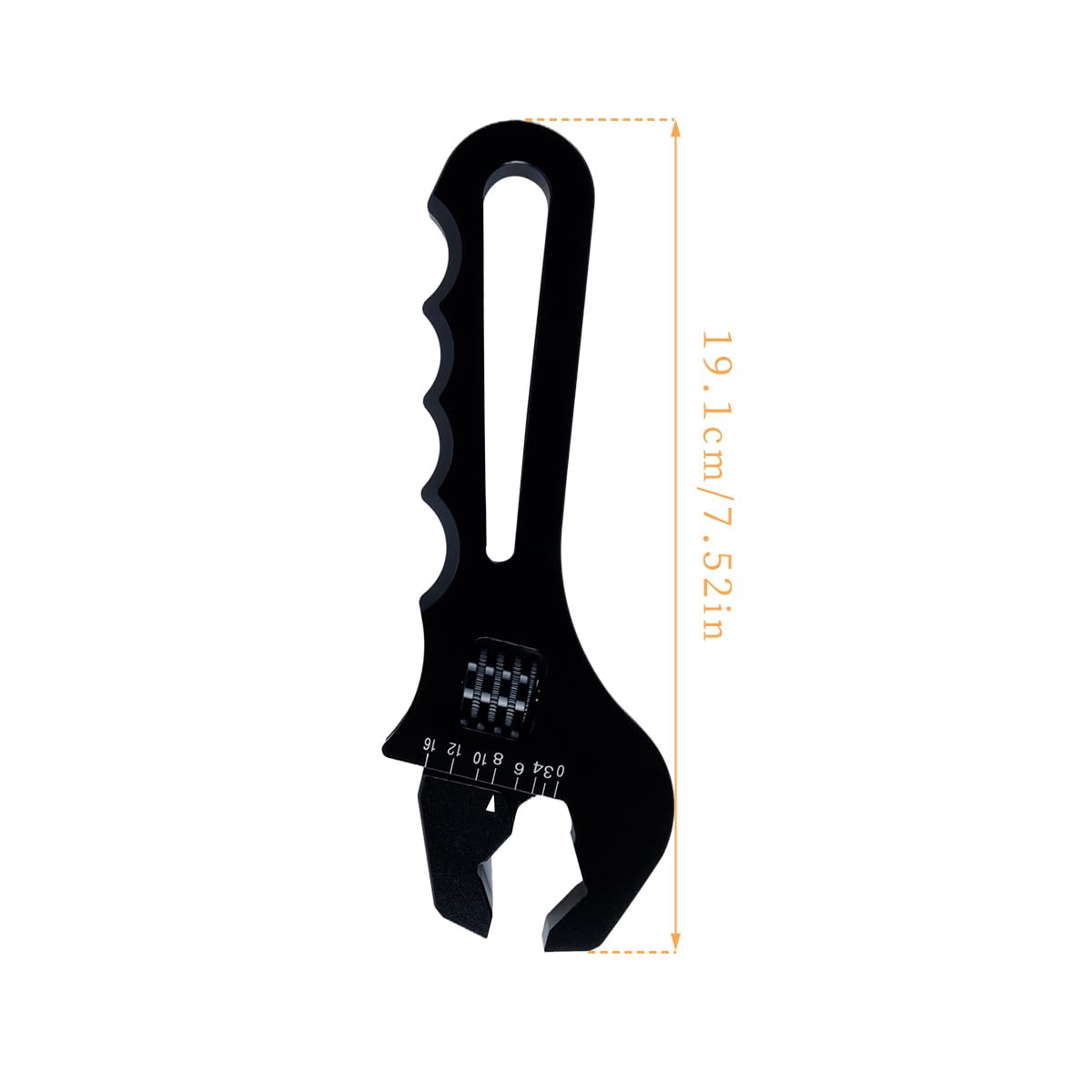 Ausi Clé de montage, clé à tuyau, clé légère en aluminium, outils AN3, AN4, AN6, AN8, AN10, AN12, AN14, AN16 (noir)