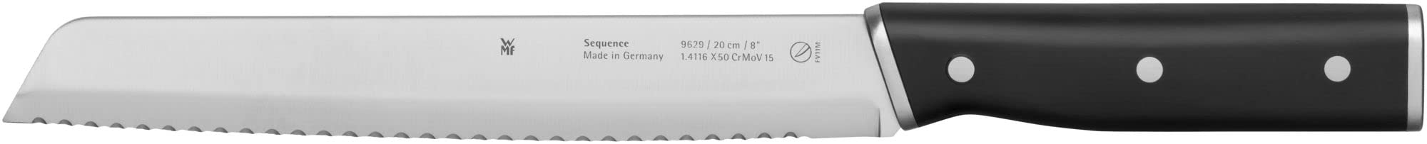 WMF Sequence Messerblock mit Messerset 6teilig, Made in Germany, 4 Messer, Schere, Bambus-Block, Performance Cut, Spezialklingenstahl