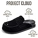 Project Cloud 100% Genuine Leather Womens Clogs - Plush & Soft Insole with Arch Support Non Slip Mules & Clogs for Women Footwear - Water Resistant Women Shoes (Foamy, BLKSUEDE, 7.5)