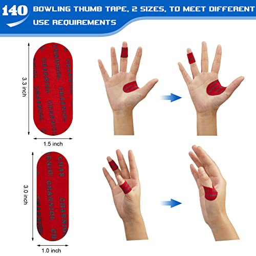 140 Pack 2 Sizes Bowling Thumb Tape Protective Performance Bowling Finger Tape 7 Colors Elastic Bowlers Tape Exercise Bowling Tape For Fingers For Men Women Bowlers Sport Bowling Protection Accessory #TOP1