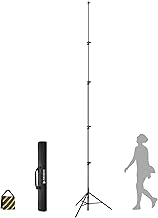 16 Heavy Duty RAUBAY Extreme Tall Video Camera Sports Tripod Stand Air-Cushioned Telescoping Aluminium Alloy Light Stand with 1/4"& 3/8" Screw Adapter, Professional Sky High Tripod - TT480 Black...