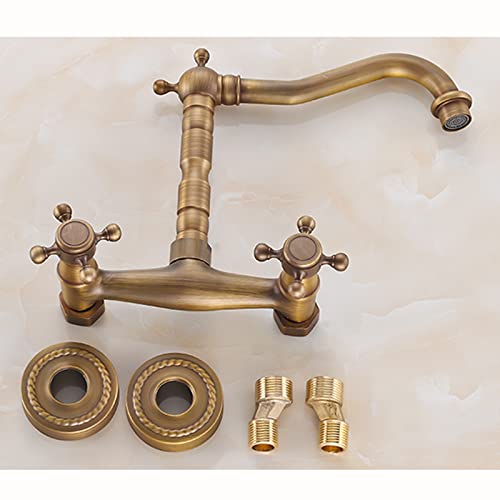 Mitigeur cascade salle de bain en laiton antique robinet rétro chic - 4