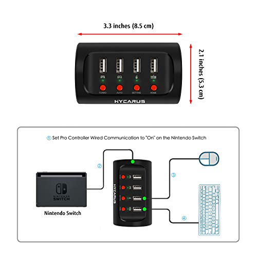 HYCARUS Wireless Keyboard and Mouse Adapter with Controller Converter for PS4/ Xbox One/Nintendo Switch. Perfect for Games Like FPS, TPS, RPG and RTS, etc.
