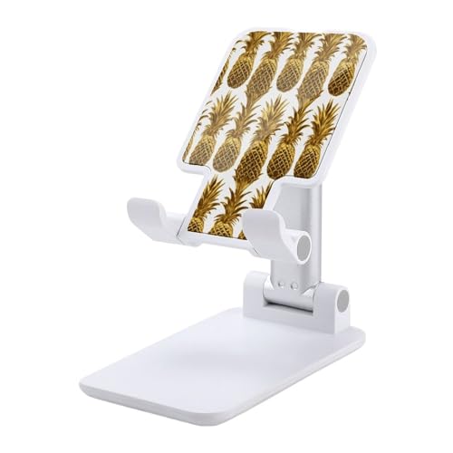 Support de téléphone portable pliable bureau universel et support réglable ananas doré