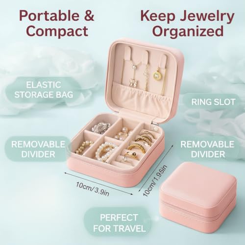 Image of PRIMIT Personalized Jewelry Box with Name & Birth Flower - Custom Travel Jewelry Organizer Case - Bridesmaid, Birthday, Christmas Gift for Women & Girls (Butterfly Bliss)