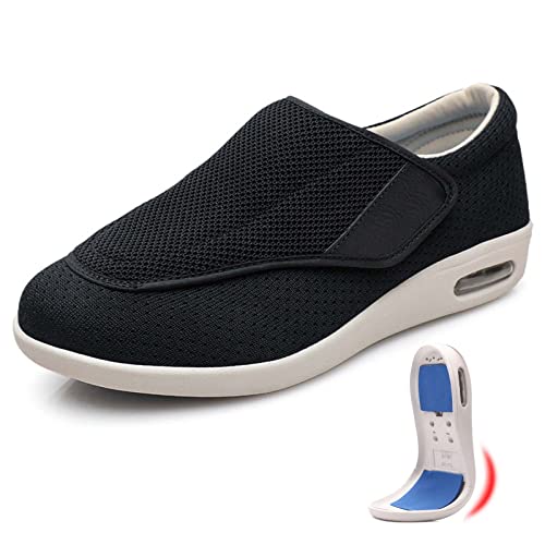 Zapatillas para pies hinchados en personas mayores: Selección y consejos para una comodidad óptima Respirable Zapatillas Zapatos,Zapatos de pies hinchados para Personas Mayores Zapatillas con Adhesivo AjustableEU 46(30cm/11.8in)