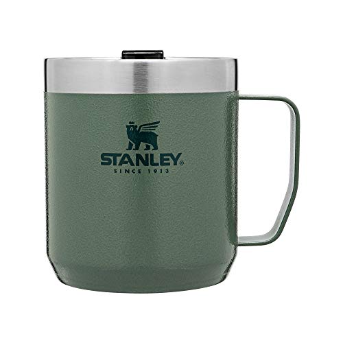 Stanley Stay-Hot Camp Mug 12 oz & 24 oz | Press Fit Drink Through Lid | Cup for Coffee, Tea and Drinks | Insulated Stainless Steel Coffee Mug | BPA-Free