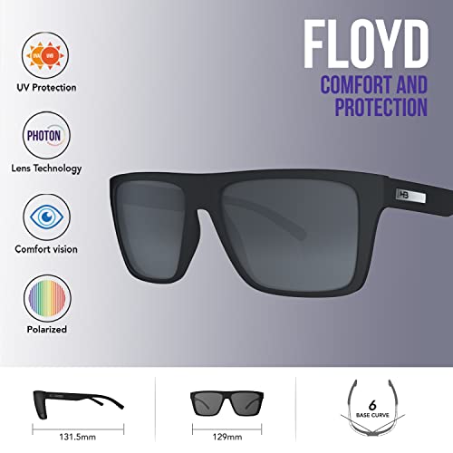 Óculos de sol Floyd HB AdultoUnissex Preto Matte/Cinza Único