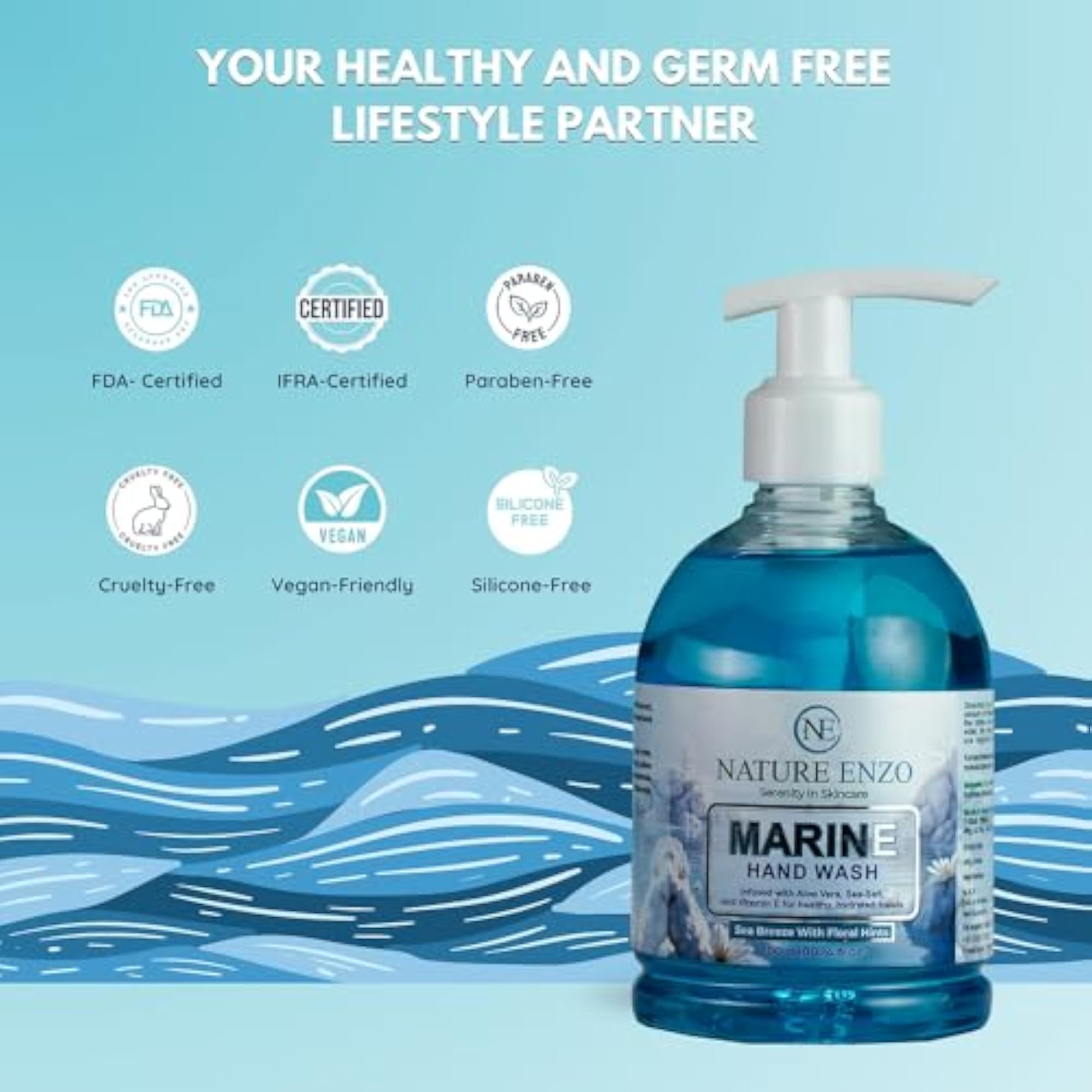NatureEnzo Marine Handwash, Premium Skin-Loving Formula