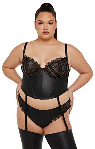 Savage X, Womens, Renaissance Rose Bustier, Black Caviar, Xs #TOP1