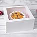 CHERRY White Cake Boxes10 X 10 X 5inch,Kraft Paperboard Bakery Box with Auto-Popup Window (Pack of 15)