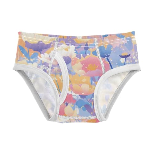 KLL Vibrant Floral Pattern Poppy Boys Toddler Cotton Nighttime Underwear Breathable Undies